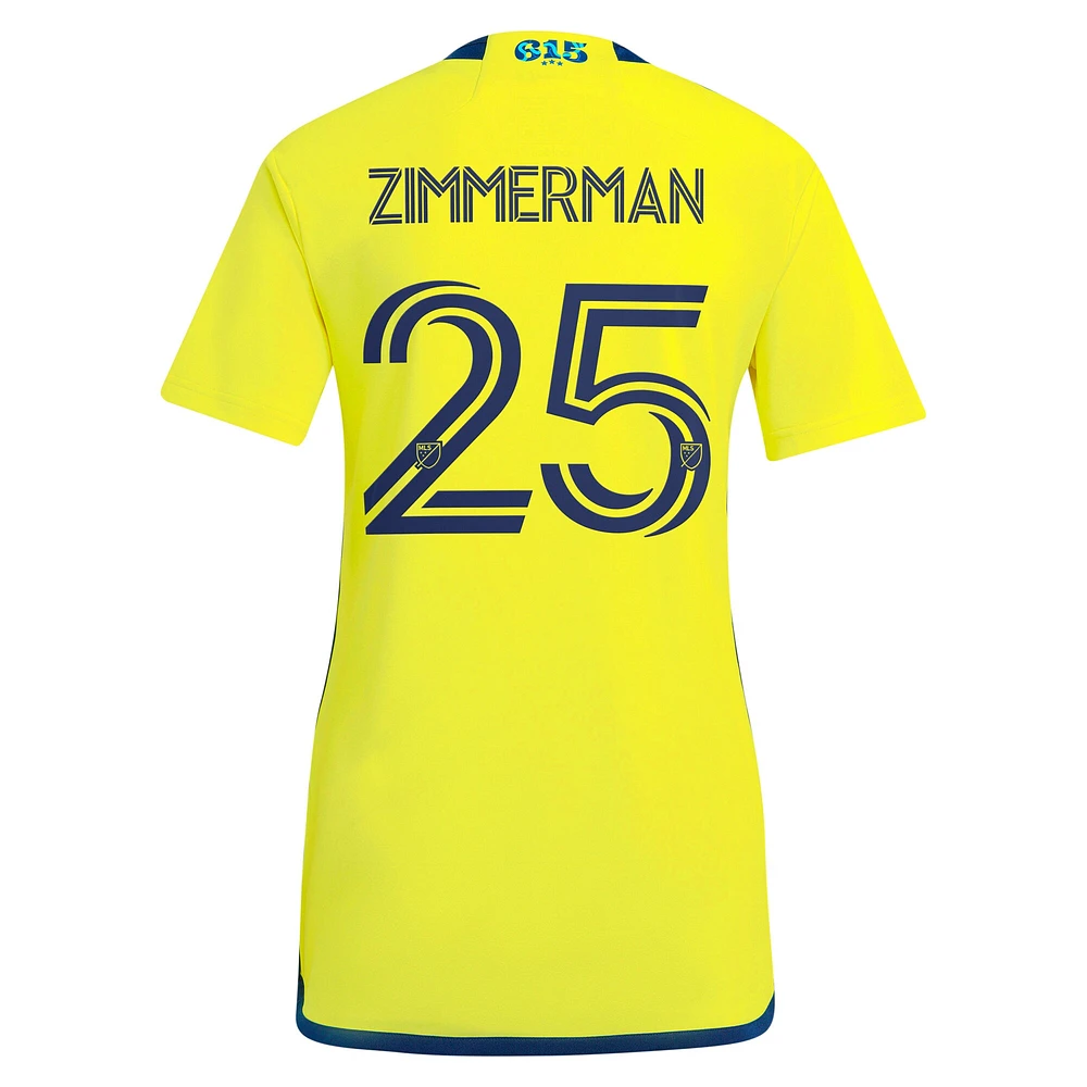 Maillot réplique du kit 615 de Nashville SC 2024 pour femme adidas Walker Zimmerman Jaune