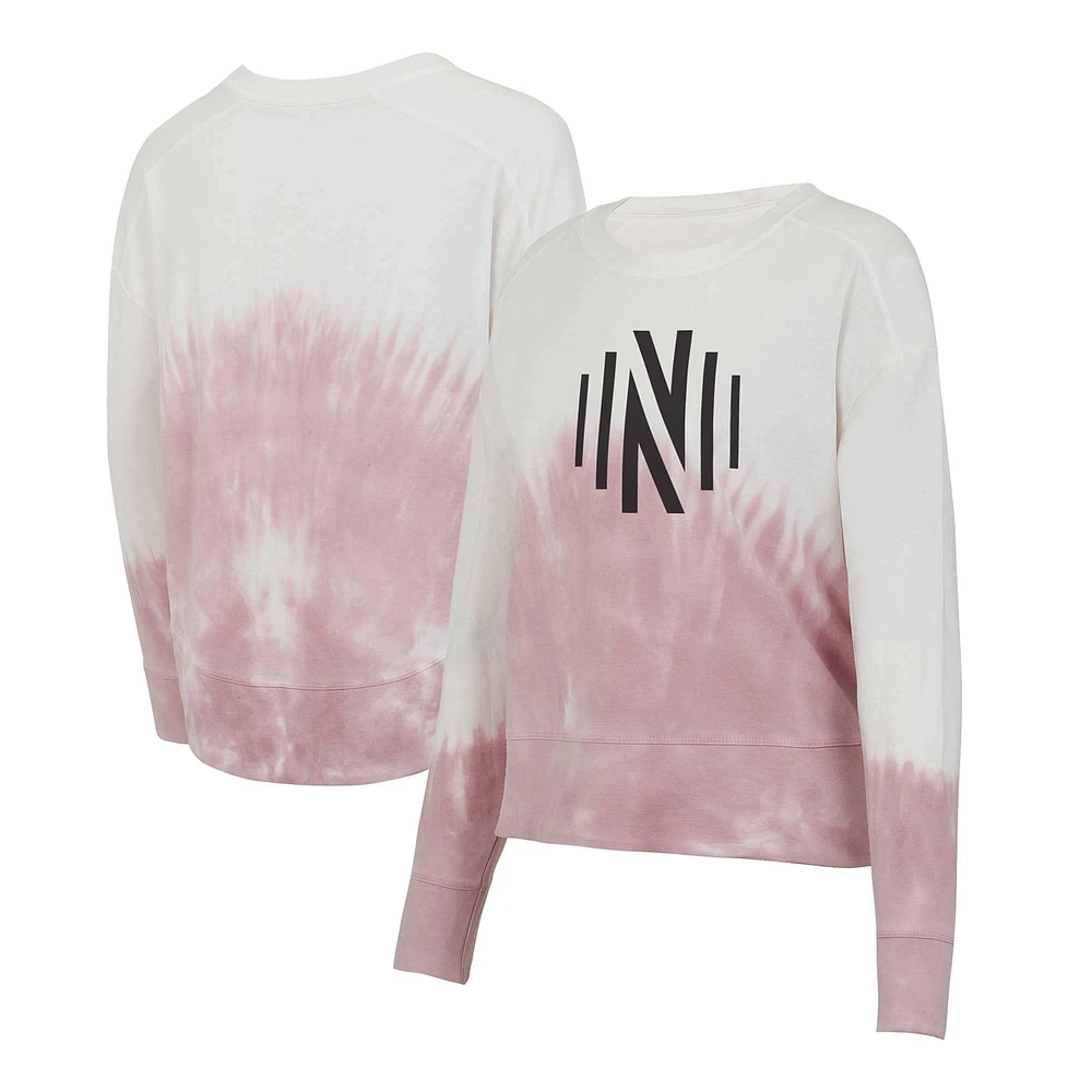 T-shirt à manches longues Concepts Sport rose/blanc Nashville SC Orchard Tie-Dye pour femmes