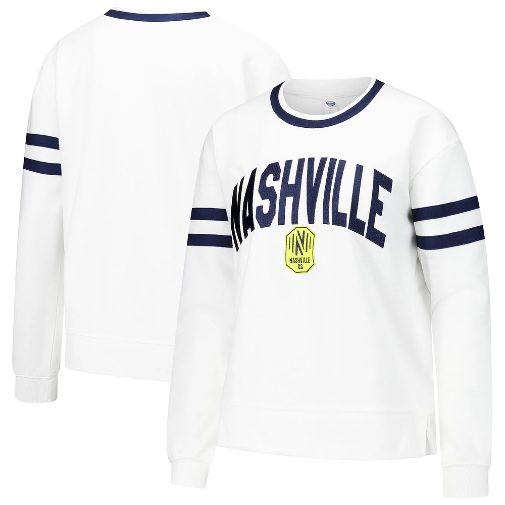 T-shirt à manches longues pour femme Concepts Sport blanc Nashville SC Borough