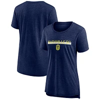 Women's Fanatics Heather Navy Nashville SC Play Tri-Blend T-Shirt