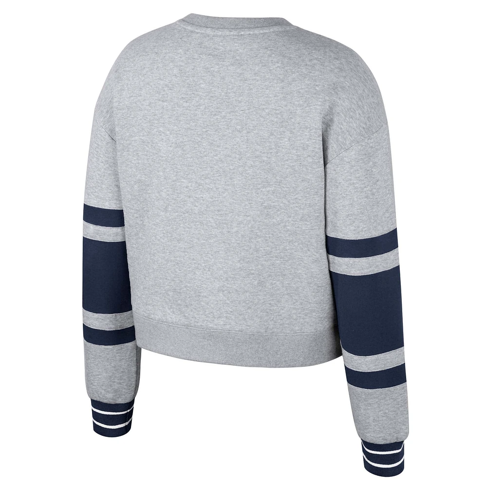 Women's Stadium Essentials Heather Gray Nashville SC Scrimmage Cropped Pullover Sweatshirt