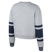 Women's Stadium Essentials Heather Gray Nashville SC Scrimmage Cropped Pullover Sweatshirt