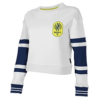 Women's Stadium Essentials White Nashville SC Scrimmage Crop Top Sweatshirt