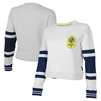 Women's Stadium Essentials White Nashville SC Scrimmage Crop Top Sweatshirt