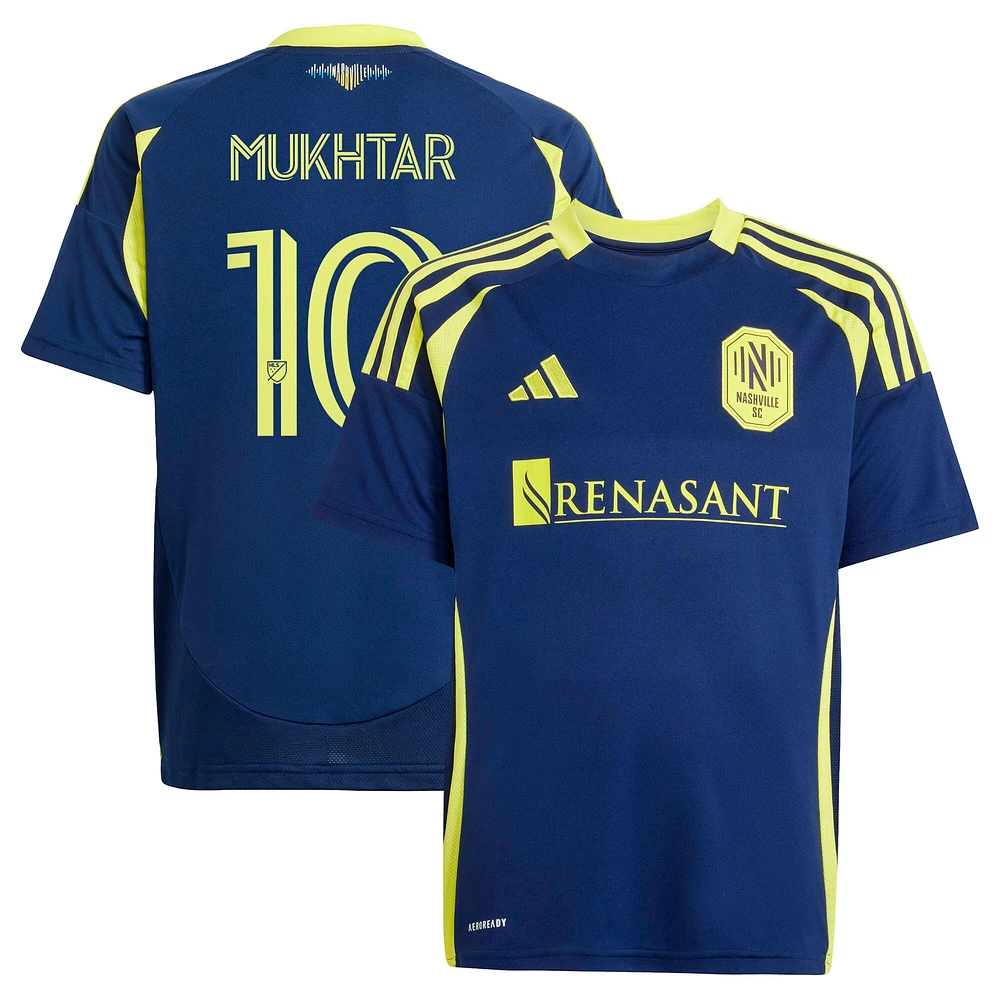 Maillot de joueur réplique du kit The Heart of Nashville 2025 adidas Hany Mukhtar Navy SC pour jeunes