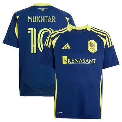 Maillot de joueur réplique du kit The Heart of Nashville 2025 adidas Hany Mukhtar Navy SC pour jeunes