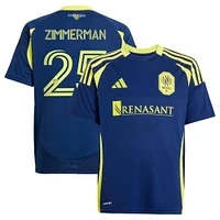 Maillot de joueur réplique du kit The Heart of Nashville SC 2025 adidas Walker Zimmerman Navy pour jeunes
