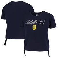 Youth Girls Navy Nashville SC Love Side Tie Tri-Blend T-Shirt