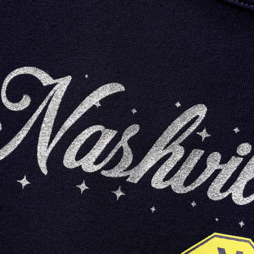 Youth Girls Navy Nashville SC Love Side Tie Tri-Blend T-Shirt