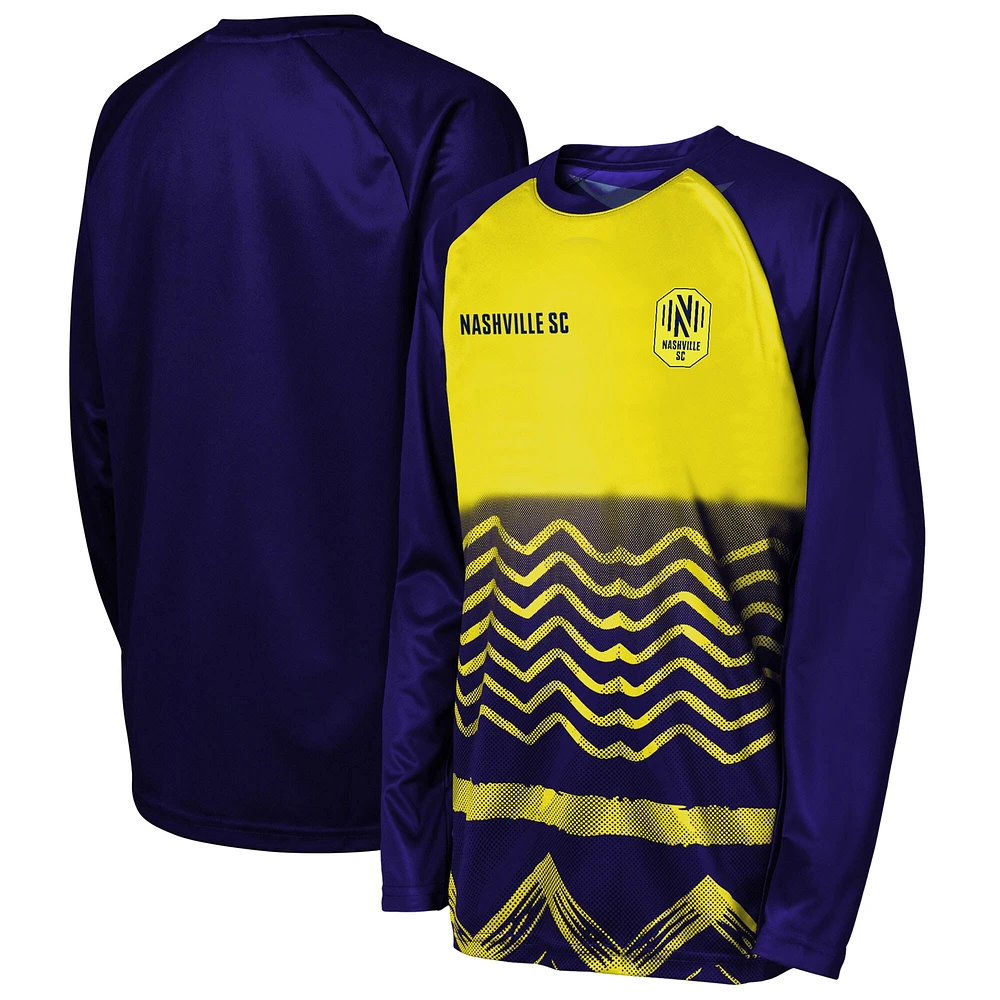 Youth Navy Nashville SC True Pioneer Raglan Long Sleeve T-Shirt