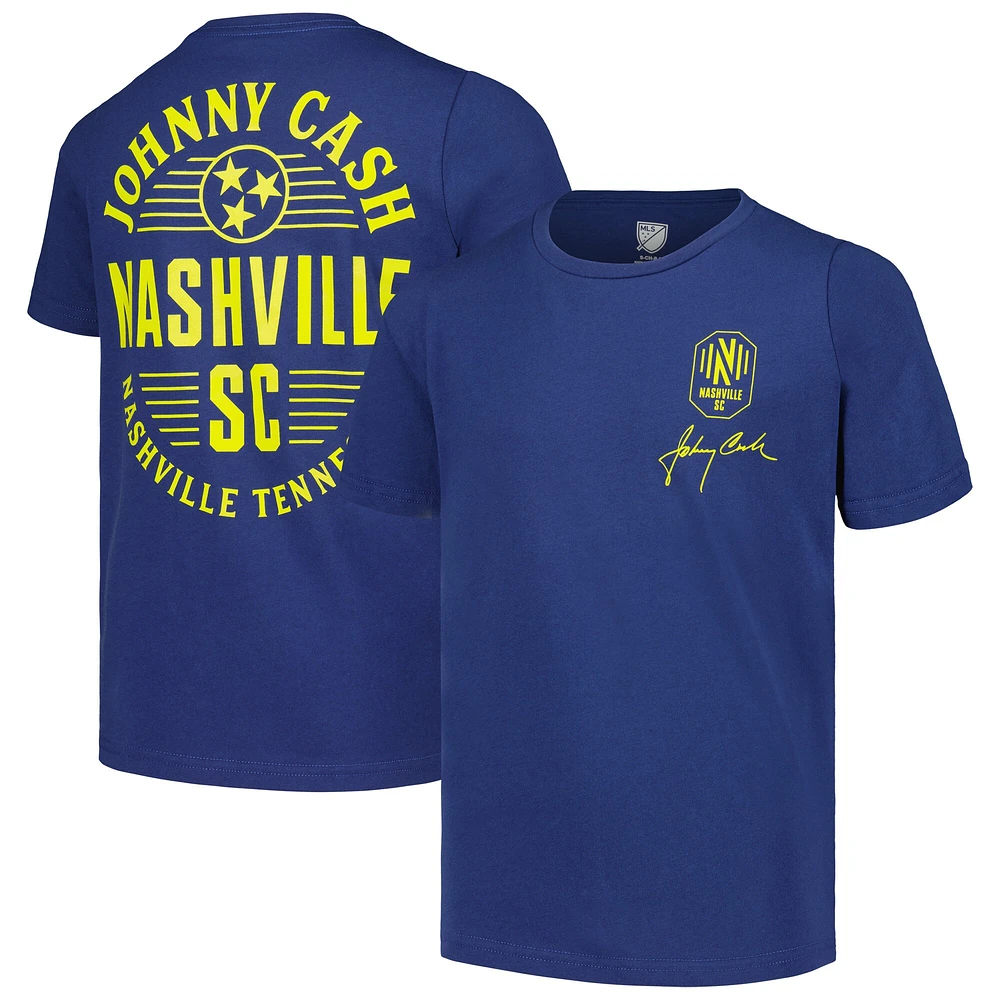 T-shirt bleu marine Nashville SC x Johnny Cash Lines pour jeune