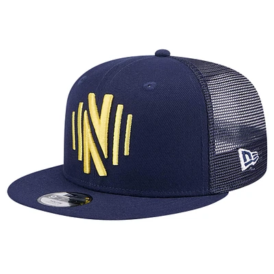 Youth New Era Navy Nashville SC 9FIFTY Snapback Trucker Hat