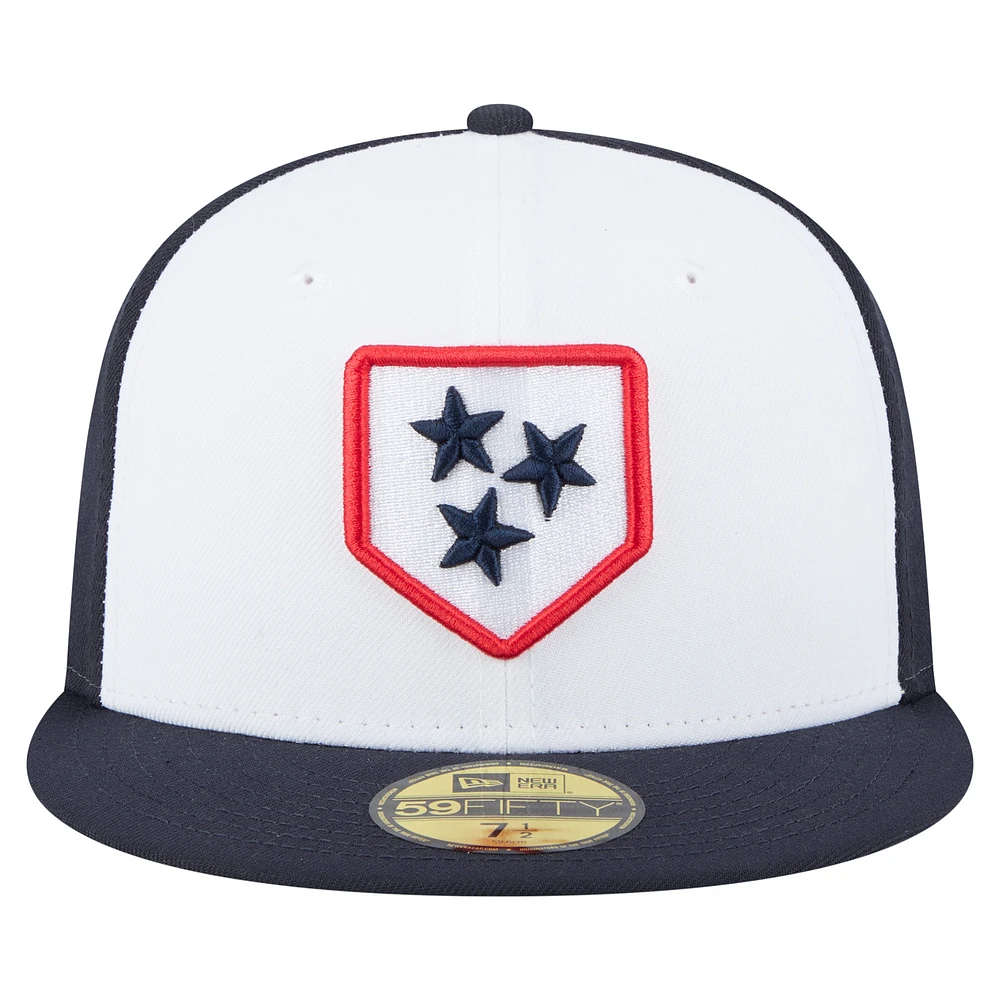 Men's New Era  White/Black Nashville Sounds Authentic Collection 59FIFTY Fitted Hat