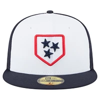 Men's New Era  White/Black Nashville Sounds Authentic Collection 59FIFTY Fitted Hat