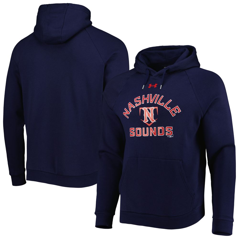 Men's Under Armour Navy Nashville Sounds All Day Raglan Fleece Pullover Hoodie