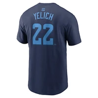 T-shirt Nike Christian Yelich Navy National League 2024 MLB All-Star Game avec nom et numéro pour homme