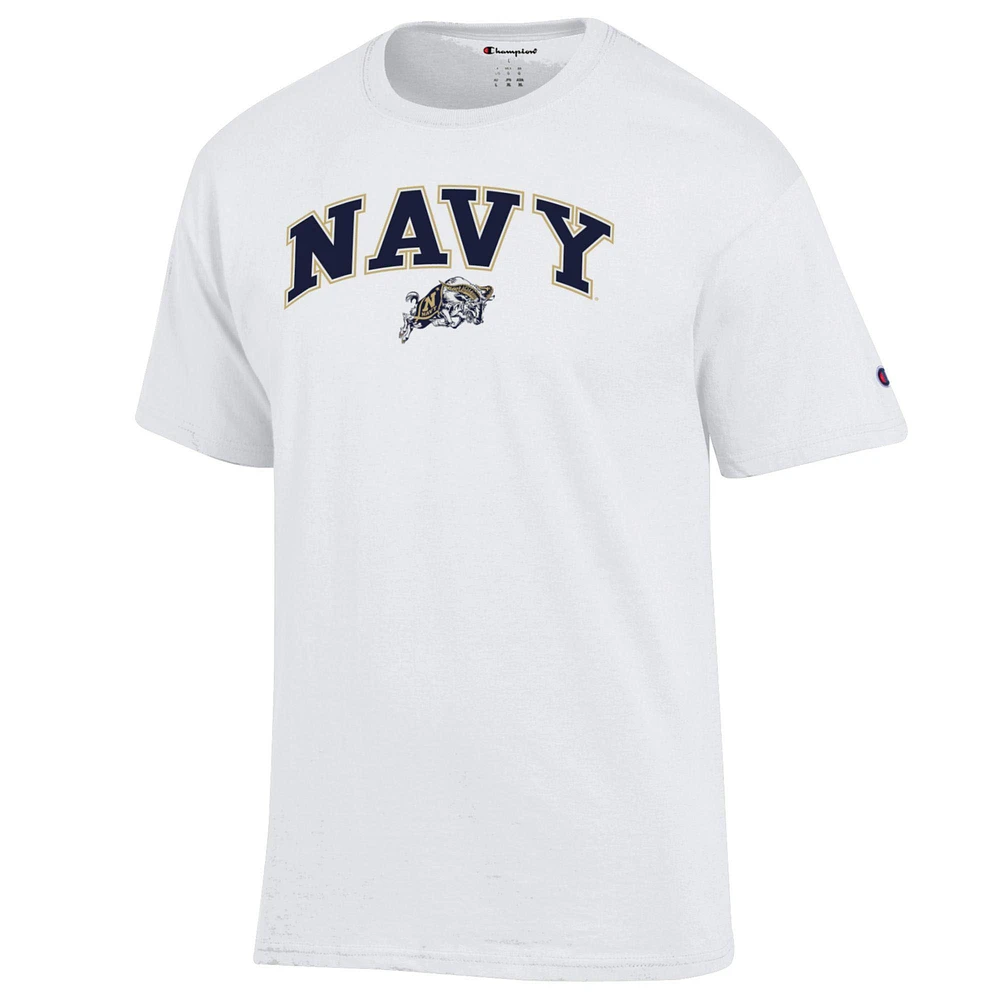 Men's Champion  White Navy Midshipmen Arched Logo T-Shirt