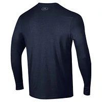 Men's Under Armour  Navy Midshipmen Distressed Jolly Rogers Performance Long Sleeve T-Shirt