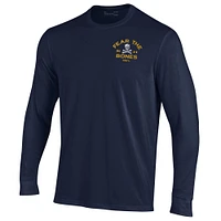 T-shirt à manches longues en coton performant Jolly Rogers V110794 NAVY 190 FEAR THE BONES NCAA UAR TEEMENL-S