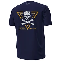 Men's Under Armour Navy Midshipmen Distressed Jolly Rogers T-Shirt
