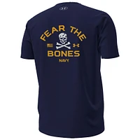 T-shirt à manches courtes en coton performant Jolly Rogers V110794 NAVY 190 FEAR THE BONES NCAA UAR TEEMENSCR