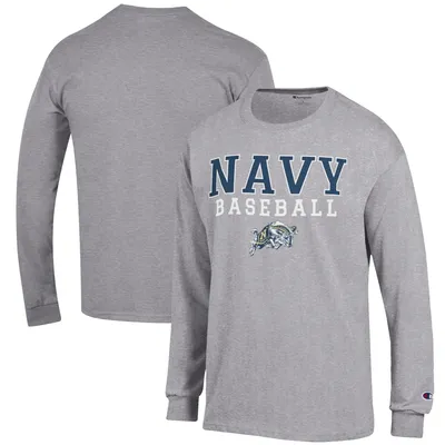 Navy Midshipmen Champion Baseball Stack Long Sleeve T-Shirt