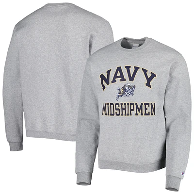 Sweat-shirt Champion Heather Grey Navy Midshipmen High Motor pour homme