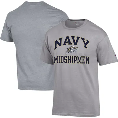 Navy Midshipmen Champion High Motor T-Shirt - Heather Gray