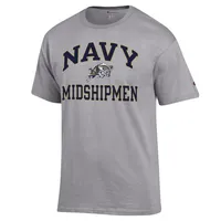 Champion Heather Grey Navy Midshipmen High Motor T-shirt pour homme