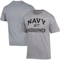 Men's Champion Heather Gray Navy Midshipmen High Motor T-Shirt