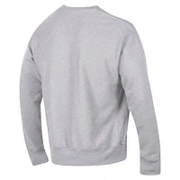 Men's Champion Heather Gray Navy Midshipmen Vault Late Night Reverse Weave Pullover Sweatshirt