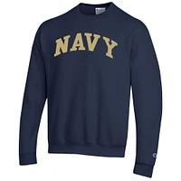 Men's Champion  Navy Midshipmen Basic Arch Fleece Pullover Sweatshirt