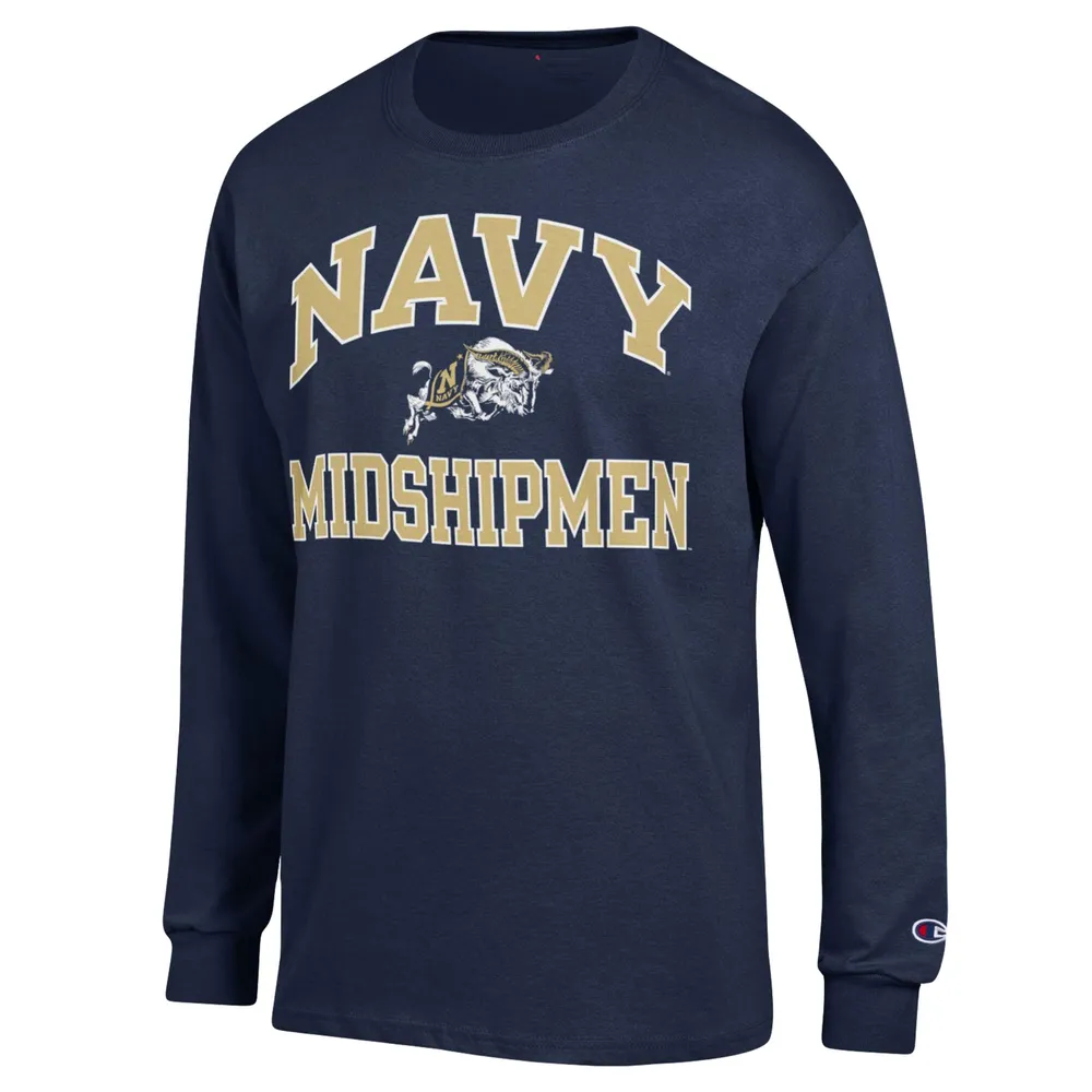 T-shirt à manches longues Champion Navy Midshipmen High Motor pour homme