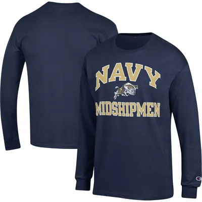 T-shirt à manches longues Champion Navy Midshipmen High Motor pour homme