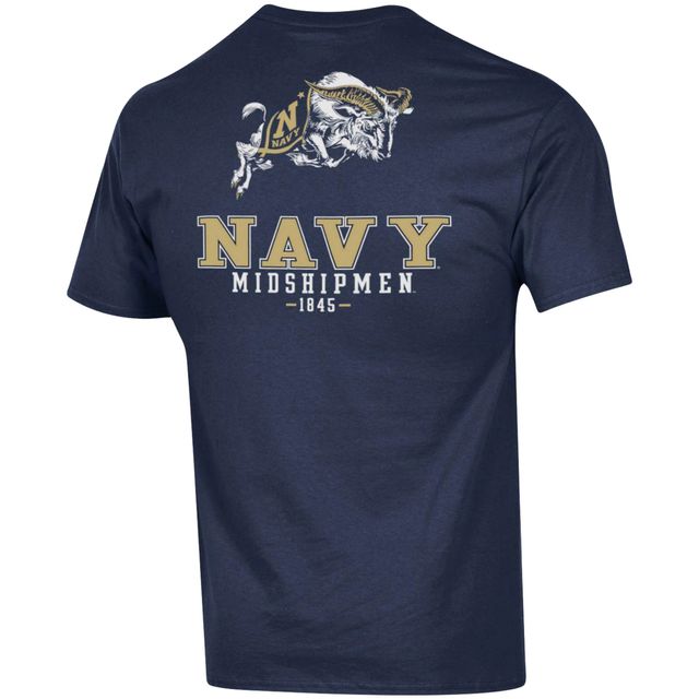 T-shirt Champion Navy Midshipmen Stack 2-Hit pour homme