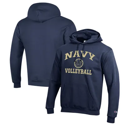 Navy Midshipmen Champion Volleyball Icon Powerblend Pullover Hoodie