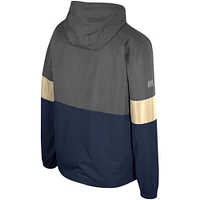 Men's Colosseum Charcoal Navy Midshipmen Miles Full-Zip Hoodie Jacket