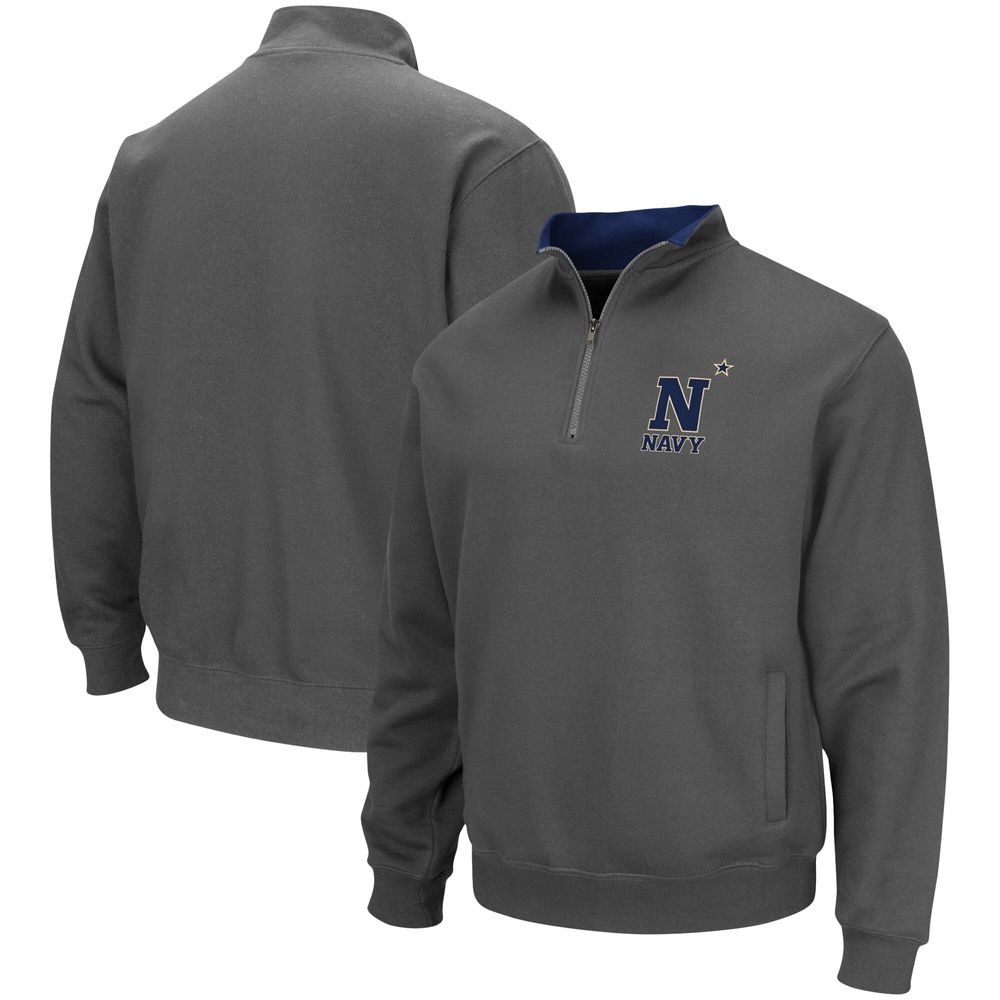 Men's Colosseum Charcoal Navy Midshipmen Tortugas Team Logo Quarter-Zip Jacket