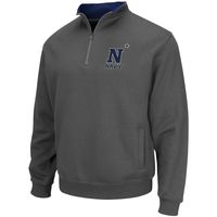 Men's Colosseum Charcoal Navy Midshipmen Tortugas Team Logo Quarter-Zip Jacket