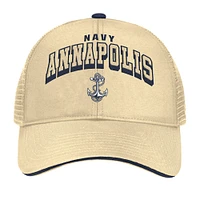 Chapeau réglable Colosseum Gold Navy Midshipmen Wyatt pour hommes