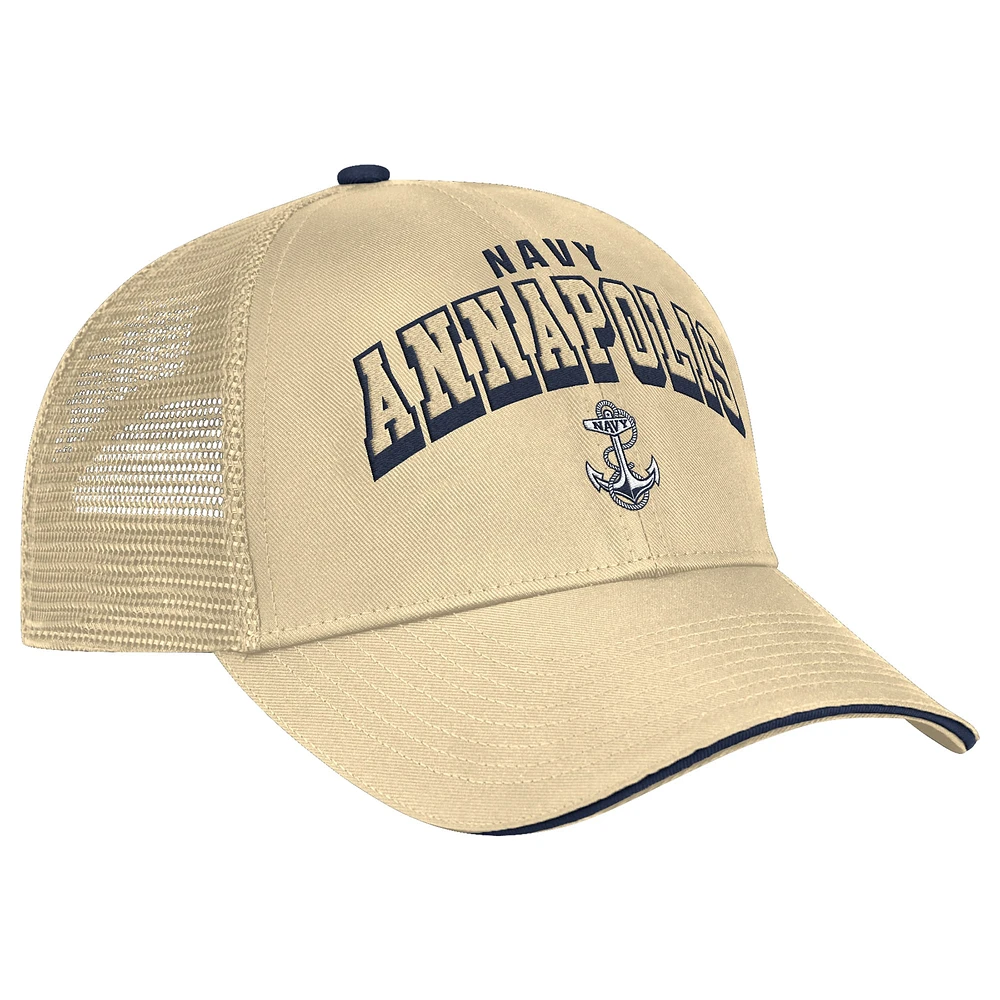 Chapeau réglable Colosseum Gold Navy Midshipmen Wyatt pour hommes