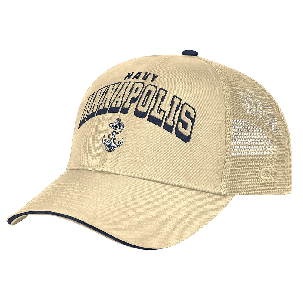 Chapeau réglable Colosseum Gold Navy Midshipmen Wyatt pour hommes