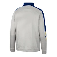 Men's Colosseum Gray/Navy Navy Midshipmen Bushwood Fleece Quarter-Zip Jacket