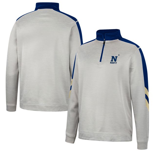 Veste Colosseum Grey/Navy Navy Midshipmen Bushwood Fleece Quarter-Zip pour homme