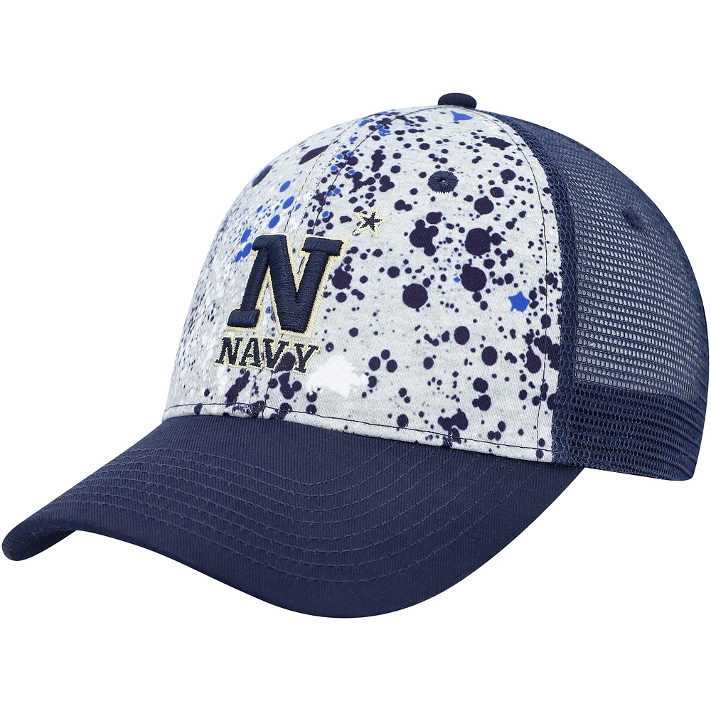 Men's Colosseum  Gray/Navy Navy Midshipmen Love Fern Trucker Snapback Hat