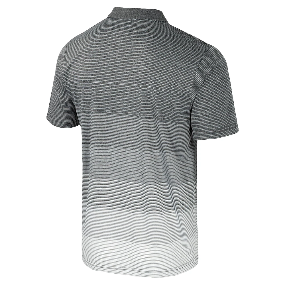 Polo en maille rayée pour hommes Colosseum gris marine Midshipmen