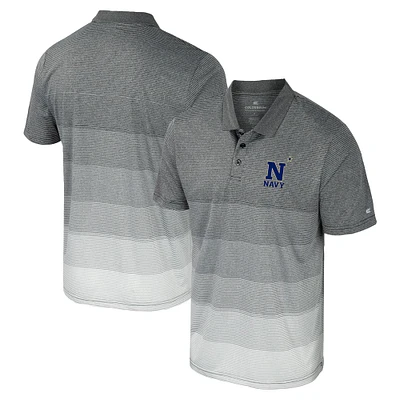 Polo en maille rayée pour hommes Colosseum gris marine Midshipmen