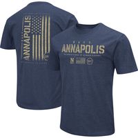 Men's Colosseum Heather Navy Midshipmen OHT Military Appreciation Flag 2.0 T-Shirt