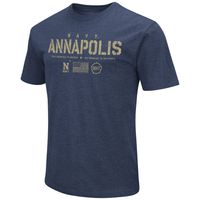 Men's Colosseum Heather Navy Midshipmen OHT Military Appreciation Flag 2.0 T-Shirt