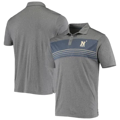 Navy Midshipmen Colosseum Smithers Polo - Heathered Charcoal